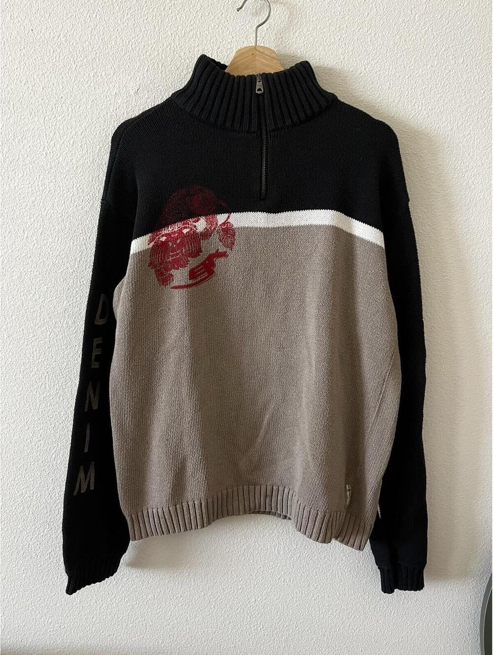 Emporio Armani Italy Quarter-Zip Knit Sweater XL